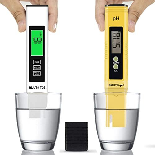 1x pH und 1x TDS Messgerät 4in1 Meter pH EC Temperatur für Wasser, Aquarium, Teich, Trinkwasser Pool Digital