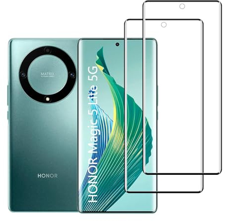 YIFNTANG [2 Piezas Protector de Pantalla para Honor Magic 5 Lite 5G,Dureza 9H,Anti-Arañazos,3D Cobertura Completa,HD Clear Cristal Templado Compatible con Honor Magic 5 Lite 5G