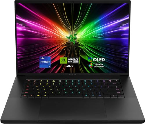 Razer Blade 16 (2024) - 16 Zoll Gaming-Laptop - NVIDIA Geforce RTX 4070 - Intel i9-14900HX - 16 QHD+ OLED 240Hz Display - Snap tap (16GB DDR5 RAM, 1TB SSD, Alu-Gehäuse) QWERTZ DE-Layout | Schwarz
