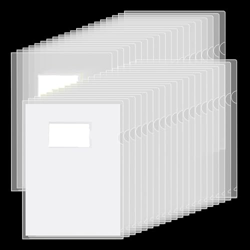 ZOFUN 50 Stück Klarsichthüllen a4 aus Kunststoff, A4-Dateiordner Aktendeckel PP-Berichtsmappen, A4 Transparent Aktenhüllen mit Taschenfür Datei Paper Cover, Arbeit, Projekt, oben und seitlich offen