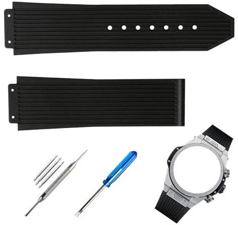 Topuly Ersatz-Gummi-Uhrenarmband für Hublot Silikon-Armband für Damen und Herren (CU)