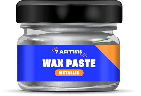 7 Artists Silver Gilding Wax Metallic for Crafting 20 ml - Antiquing Guilding Silver Wax Paste for Furniture, Wood, Canvas