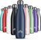 Mont-Clair Stainless Steel Water Bottle, Vacuum Insulated - BPA Free, 12h Hot & 24h Cold Drinks, Metal Water Bottle 500ml Leakproof, Ideal for Adult, Kids, Running - Dark Blue