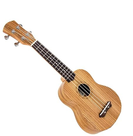 21-Zoll-Ukulele Aus Zebranoholz, 4-saitige Ukelele-Gitarre Mit Ukulele-Tasche Und Stimmgerät Ukulele für Anfänger