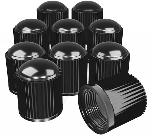 Dust Caps - 10 pieces - Tyre Valve Cap - Universal Dust Caps - Black Caps - Used On Car Tyres, Bikes, Bicycles, Motorbikes