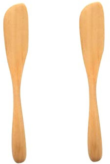 Amosfun 2St Buttermesser aus Holz Butterschneider Creme-Käse Käsespatel Marmelade Schaber Butterbesteck Erdnussgelee Cremestreuer Holzbuttermesser Sahnemesser Marmeladenverteiler Hölzern