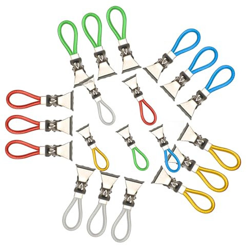 20 clip portasciugamani in plastica e metallo cromato, clip per asciugamani, clip per asciugamani, ganci per asciugamani, ganci per passanti, presine, strofinacci (5 colori)