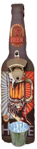 Abrebotellas de pared, abridor de botellas de pared con receptor,Abrebotellas de pared - Abrebotellas con colector de tapas, abrelatas de pared Vintage, adecuado para hombres y amantes de la cerveza