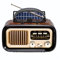 Bluetooth Vintage Retro Radio, Transistor de FM Small Am, Radio Operada con Batería o Solar Recargable TWS, Soporte TF Tard/USB Reproducir (Black)