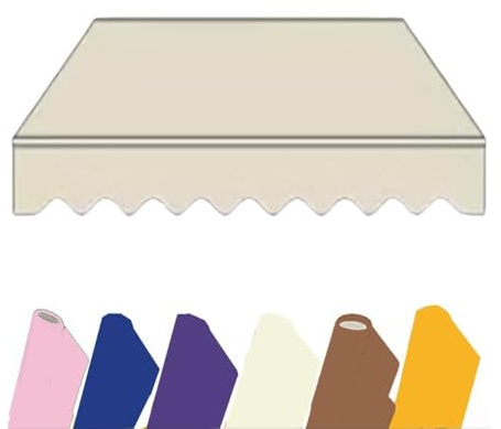 MACAGGTNTU 250x200cm Lona De Repuesto Retráctil para Toldo De Patio, Tela De Repuesto para Toldo De Puertas De Mercado, Exterior Tela para Toldo con Cenefa(Beige,8x6.5ft/250x200cm)