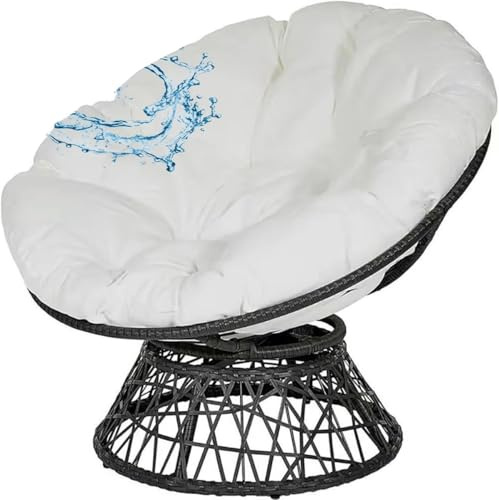 SWJ-swjssb Polster Für Papasansessel Wasserdicht Rundes Auflage, Ersatzpolster Papasan,Bodenkissen Gepolstert Sitzkissen Hängesessel Für Korbsessel Outdoor Gartenmöbel Sitzauflage(Beige,170cmx170cm)