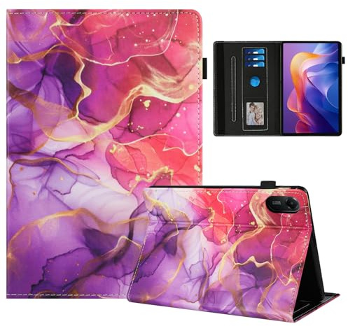 Rostsant Coque pour Xiaomi Redmi Pad 2 11 Pouces Impression Graphique Housse en Tablette Cuir PU Protection pour Xiaomi Redmi Pad 2 11 Pouces Marbre Rose doré