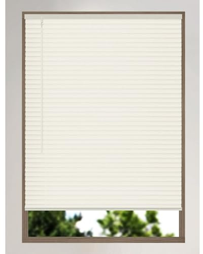 39 Alabaster Cordless Light Filtering Window Blinds, Horizontal Vinyl Mini Blinds/Shades, 1 Slats, Easy Install