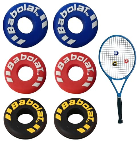 VBSYUYQ 6 Pcs Tennis Racquet Shock Absorber Multifunctional Tire Shape Rubber Tennis Racket Shock Absorber Rubber Tennis Racket Vibration Dampeners for Tennis and Squash