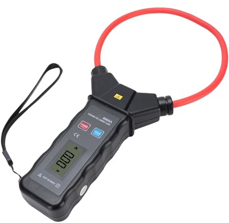 Jeffergarden Pinza Amperometrica Digitale con Tester di Corrente CA a Bobina Flessibile 0-5000A 0-6000V LCD Retroilluminato per Applicazioni di Corrente Elevata