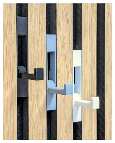 Domus-Technik Akustikpaneel Klapphaken Kleiderhaken 15 mm Paneelabstand (OHNE bohren, belastbar bis 7,5 kg) 2 Stück (Schwarz)