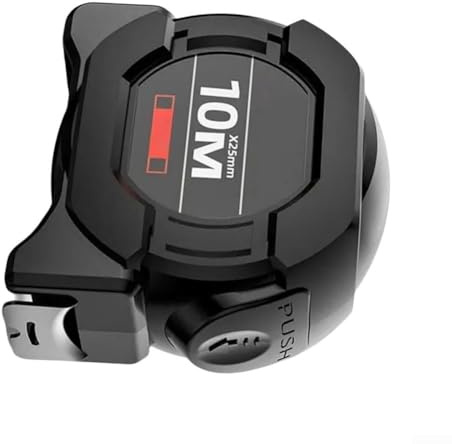 Mètre ruban autobloquant en acier de qualité professionnelle avec revêtement fluorescent pour une mesure précise et une construction durable en ABS (10 m)