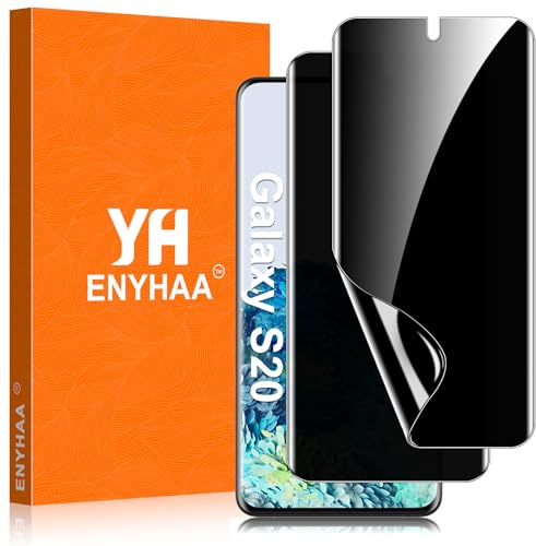 ENYHAA Privacy TPU Schutzfolie für Samsung Galaxy S20, mit Selbstheilungseffekt, unterstützt Fingerabdruck- und Gesichtserkennung, kompatibel mit Schutzhüllen [2 Stück]
