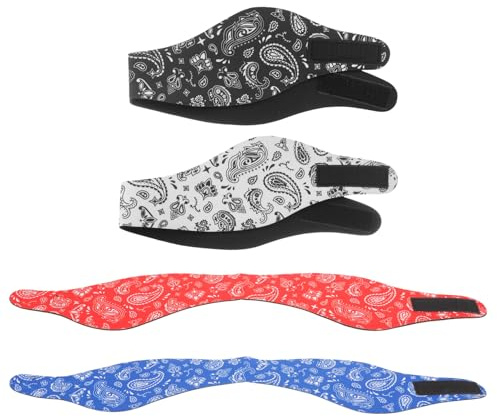 YARNOW Lot de 4 Bandeaux de Natation en Silicone Imperméables pour Garçon et Filles Protège-Oreilles Léger et Ajustable Bandeaux de Piscine Multifonctions pour Natation et Sport