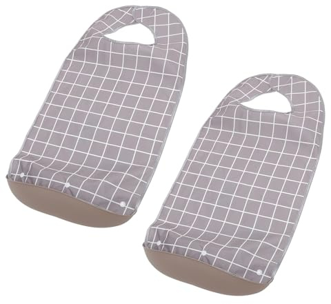 INOOMP Lot de 2 Bavoirs Réutilisables pour Adultes Imperméables avec Récupérateur de Miettes, Protection Complète Épaules et Poitrine, Fermeture Auto-agrippante, Lavables, Adaptés