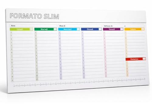 STALIVA Planner Settimanale da Tavolo Slim - Calendario Perpetuo 52 Fogli - Planning Settimanale da Tavolo 2026 per Casa, Famiglia, Ufficio - Calendario da Scrivania
