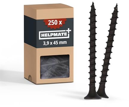 HELPMATE – Tornillos de montaje rápido – rosca gruesa 3,9x45mm – 250 uds.