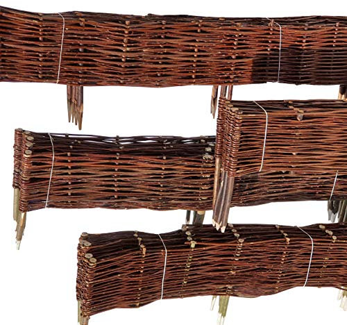 Nature LOUNGE Bordure en osier pour plate-bande Pour plate-bande ou délimitation de jardin Plusieurs tailles 30 x 120 cm naturel