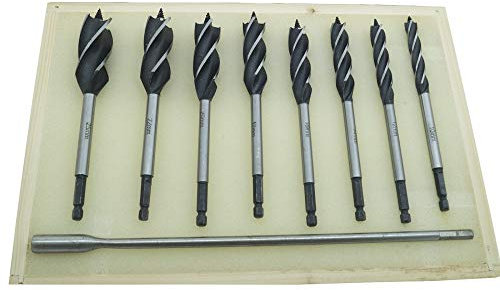 TrAdE Shop Traesio Set 8 Punte per Trapano TASSELLATORE Puntale AUTOFILETTANTE Legno con PROLUNGA