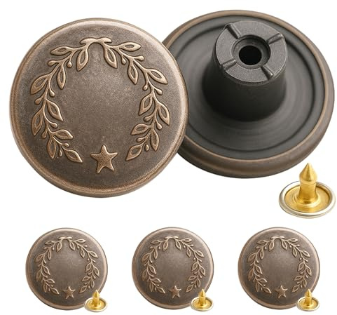 Trimming Shop Jeans Buttons 17mm Bronze 8 Pcs One Pins Replacement Snap