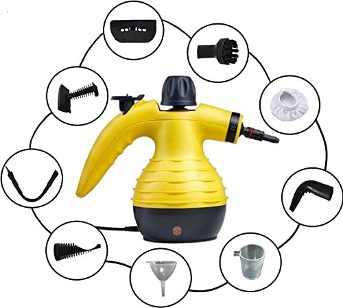 Potente e Portatile Pulitore a Vapore | Rimuove Macchie su Tappezzeria Auto, Casa, Cucine, Tappeti, Vetri, Divano | Vaporizzatore Multiuso Facile da Usare