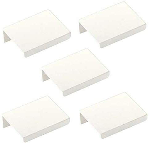 SOTECH 5 piezas Tiradores para muebles Manta Jane 50 mm blanco Ral 9003 Tiradores para armarios Tiradores para tornillos traseros Tiradores para cajones