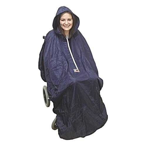 Der Poncho für den Rollstuhl,Universal Rohlstuhl Poncho Regenschutz wasserdicht Radfahren Regen Poncho Regenjacke mit Kapuze zum Regenschutz & Windschutz für Arm, Knie, Hände Rücken