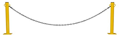 Car Park Security Posts - Yellow Fixed Parking Bollards & Chain Kit