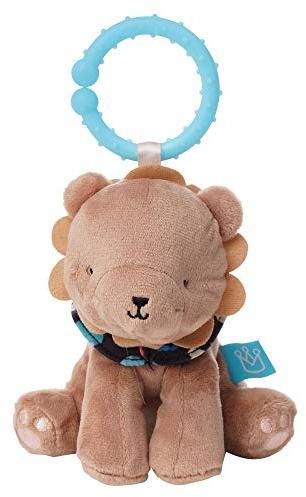 Manhattan Toy Fairytale Lion Plüsch Baby-Reisespielzeug mit Glockenspiel, Crinkle Ears und Beißring zum Aufstecken