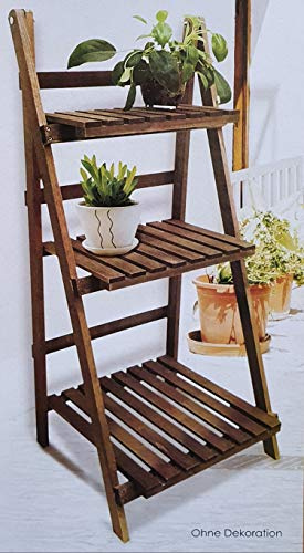 Sesua Pflanztreppe Holz klappbar 3 Ebenen 45,5 x 40,5 x 99,5 cm Blumentreppe Blumenleiter Blumenregal