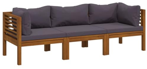 vidaXL 3-Sitzer-Gartensofa mit Auflage Akazie Massivholz