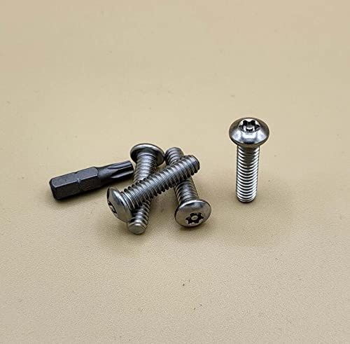 1/4-20 x 3/4 Button Head Torx Security Machine Screws Stainless Steel Tamper Proof, Qty 10