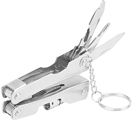 Pince Multifonction avec Lumière, Outil Multifonction de Poche avec Coupe-fil, Tournevis, Couteau, Pince Multifonction en Acier Allié pour la Survie, le Camping, la Chasse, la Pêche et la Randonnée