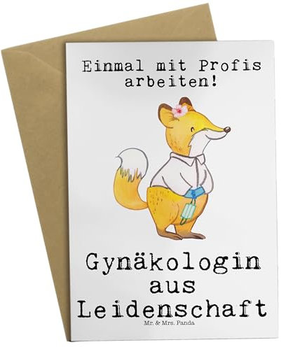 Mr. & Mrs. Panda Grußkarte Gynäkologin Leidenschaft - Geschenk, vatertagskarte, einladungskarten, weihnachtskarten, Frauenarzt nach Geburt, Witzig, dankeskarten, Beruf, osterkarten, Lustig, Spruch