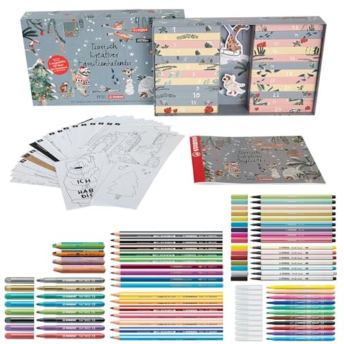 STABILO - Adventskalender 2022 - Tierisch kreativer Familienkalender - mit über 50 STABILO Produkten