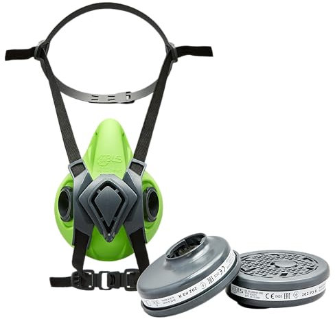 BLS Kit Preassemblato 4500next b-lock P3 R | 1 Semimaschera riutilizzabile in silicone + 2 Filtri antipolvere 202 P3 R | Certificato CE | Made in Europe