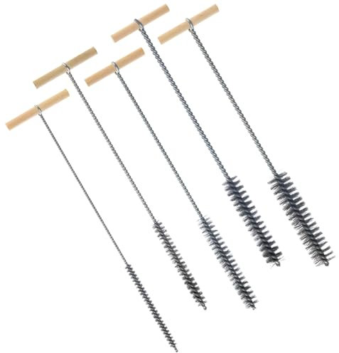Delsen 5 Stück Bohrlochbürste Set 8mm/12mm/16mm/20mm/25mm Lochbürste Reinigungsbürste Edelstahl Lochbürsten Reinigungsbürste für Schlagbohrmaschinen,Effiziente Bohrlochreinigung