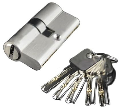 Cilindro Cerradura Seguridad 1 Uds. Cilindro de cerradura de 50mm, 55mm, 60mm, 5 llaves, cerradura doble o simple, núcleo de latón, cerradura for dormitorio Cerradura Antibumping ( Color : Double Open