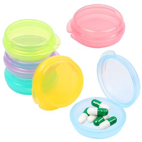 6 Pezzi Porta Pastiglie Piccolo, Plastica Porta Pillole Da Tasca, Portabilità Piccola Scatola Per Pillole, Porta Pastiglie Da Viaggio, Portapillole Da Viaggio Per Vitamine Olio Di Pesce