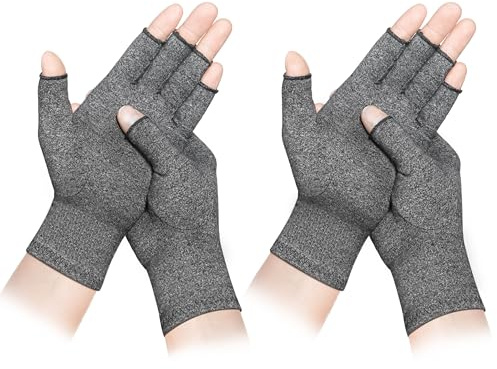 LXMY 2 Pairs Arthritis Gloves,Compression Gloves,Providing Warmth and Compression to Promote Healing,Fingerless Design,Relieve Pain from Rheumatoid Arthritis and Carpal Tunnel
