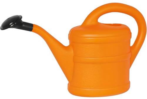 Watering Can 1L Orange Plastic Watering Can Indoor Outdoor with Sprinkler Rose for Light Watering In Your Garden, Plants, Flowers, Bonsai - Small Garden