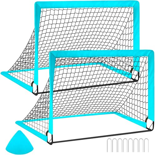 CATCHLUCK Football Goals for Kids Football Nets for the Garden Pop Up Goal Set Outdoor Goal Post with Carry Bag
