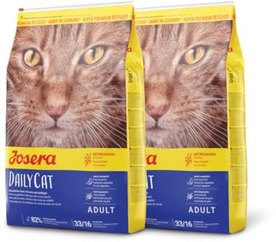 JOSERA DailyCat (2 x 400 g) | getreidefreies Katzenfutter mit Geflügel, Kräutern und Früchten | Super Premium Trockenfutter für ausgewachsene Katzen | 2er Pack