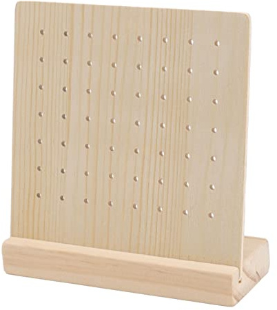 Nurnesy Expositor de pendientes de madera con tablero de clavos, organizador de pendientes para venta y exposiciones de artesanía, #812, 28 Paare