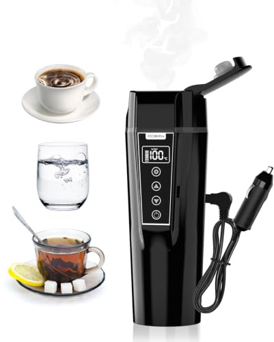 Car Travel Kettle 12V Kettle Black, Fast Boil Cigarette Lighter 24V Nardea